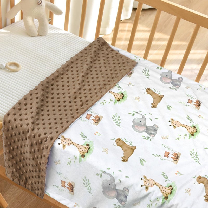 BORITAR Baby Blanket for Boys Girls Soft Plush Minky Fabric with Dotted Backing, Lovely Woodland Design Blanket for Toddler Newborn 30 x 40 Inch(75x100cm) - Image 2